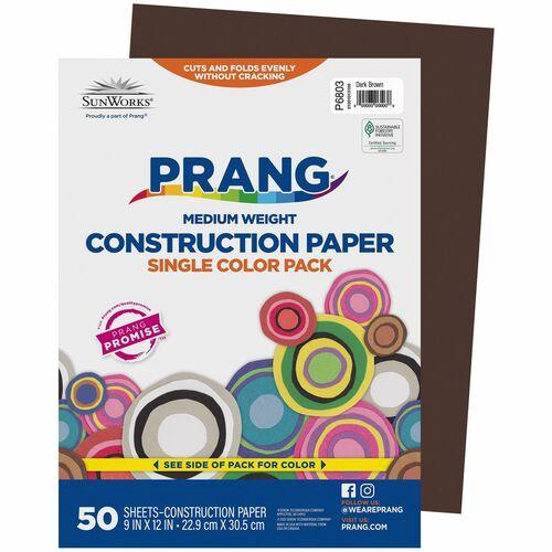 CONSTRUCTION PAPER 9" x 12" DARK BROWN 50/PKG