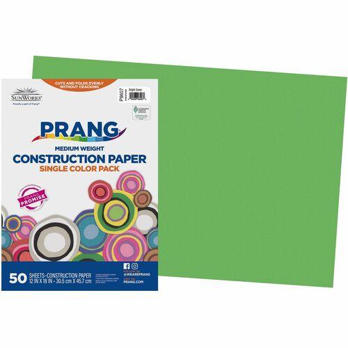 CONSTRUCTION PAPER 12" x 18" BRIGHT GREEN 50/PKG