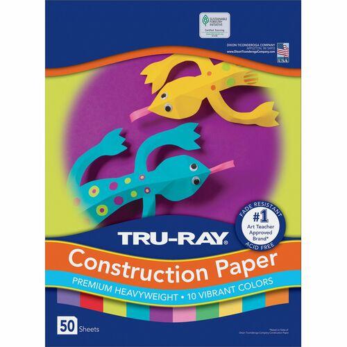 CONSTRUCTION PAPER 9" x 12" VIBRANT COLOURS 50/PKG