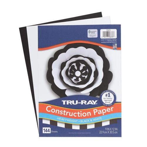 CONSTRUCTION PAPER 9" x 12" BLACK AND WHITE 144/PKG