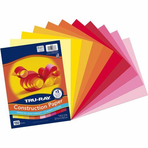 CONSTRUCTION PAPER 9" x 12" WARM COLOURS 150/PKG