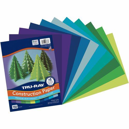 CONSTRUCTION PAPER 9" x 12" COOL COLOURS 150/PKG