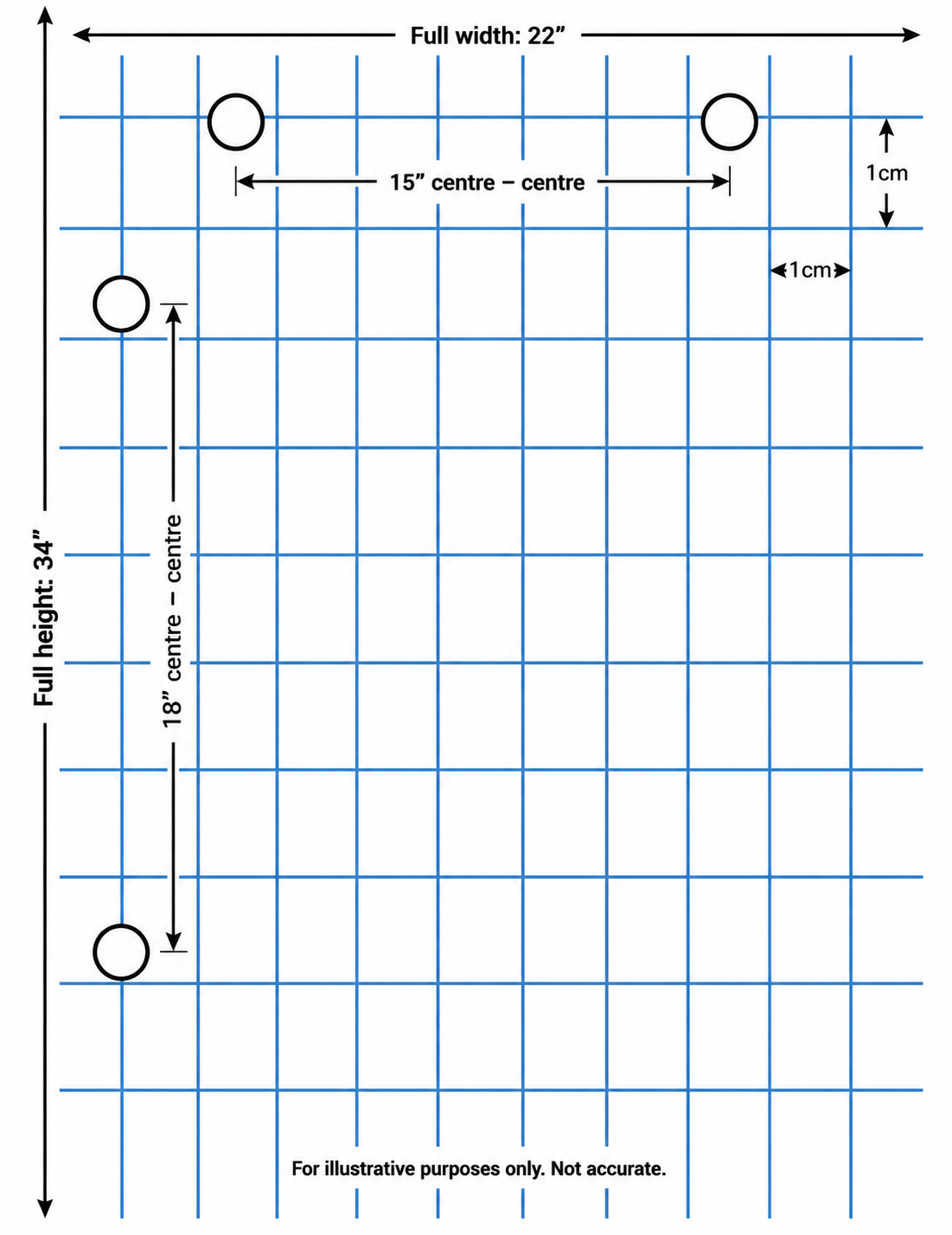 CHART PAD 1cm SQUARES 22" & 34" WAY