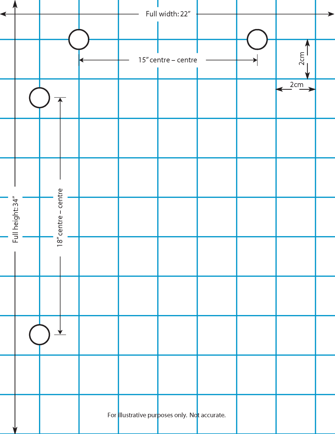 CHART PAD 2cm SQUARES 22" & 34" WAY