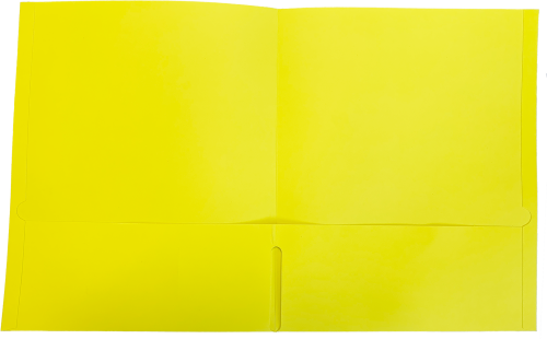 DOUBLE POCKET PORTFOLIO YELLOW 25/BOX