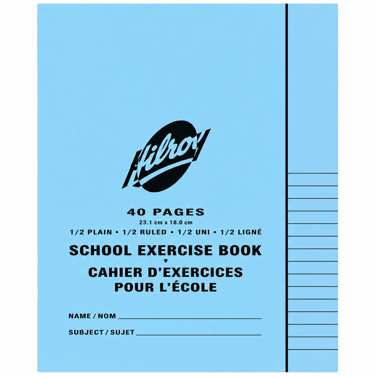 EXERCISE BOOK 7" x 9" 40 PG 5/16" PROJECT 1/2pg RULED BLUE LINED 25/PKG