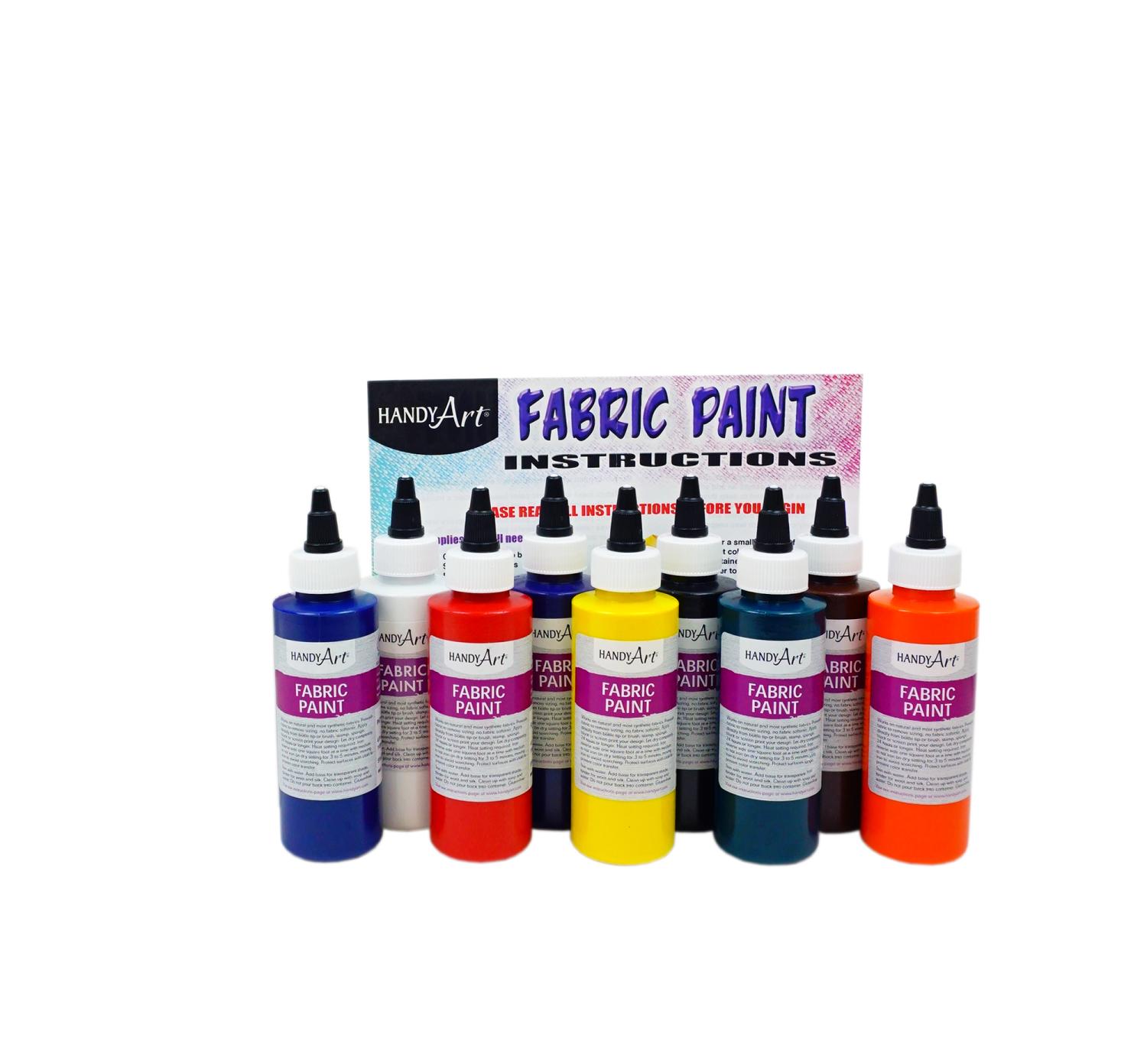 FABRIC PAINT 4oz BOTTLES OF PRIMARY COLOURS 9/PKG