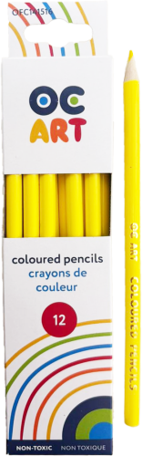 PENCIL CRAYONS OC 12/BOX - YELLOW