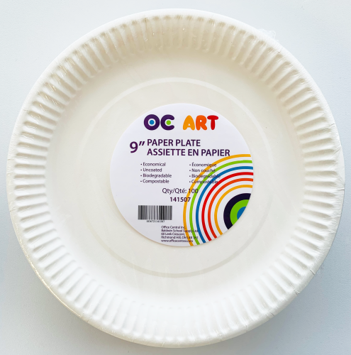 PAPER PLATES WHITE PK/100 9"