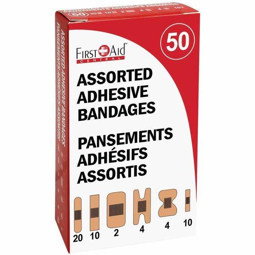 FIRST AID CENTRAL BANDAGES ASSORTED SIZES 50/BOX