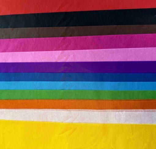 TISSUE PAPER ASSORTED 12 COLOURS 24/FOLD