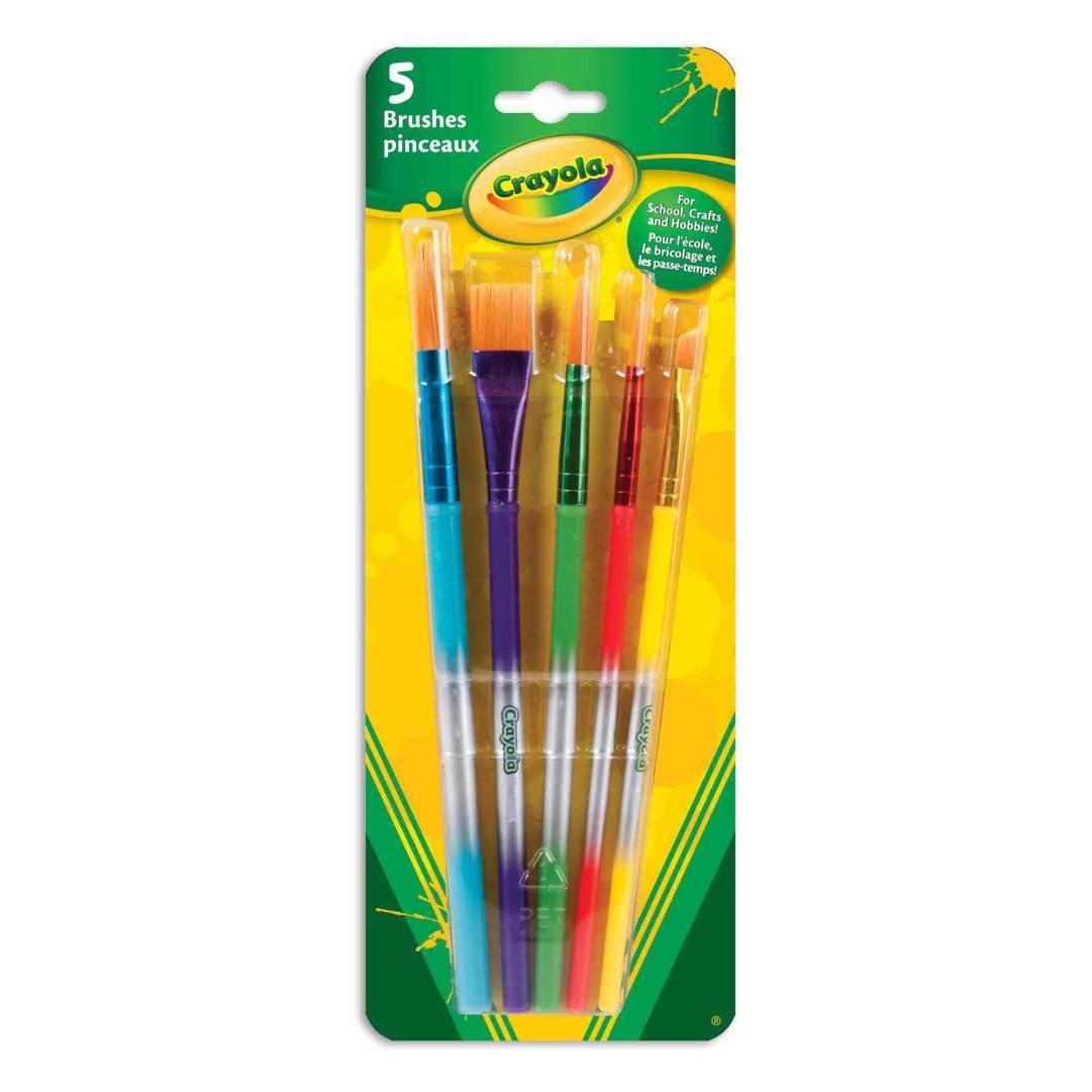 BRUSH WOOD HANDLE ASSORTED SYNTHETIC 5/PKG