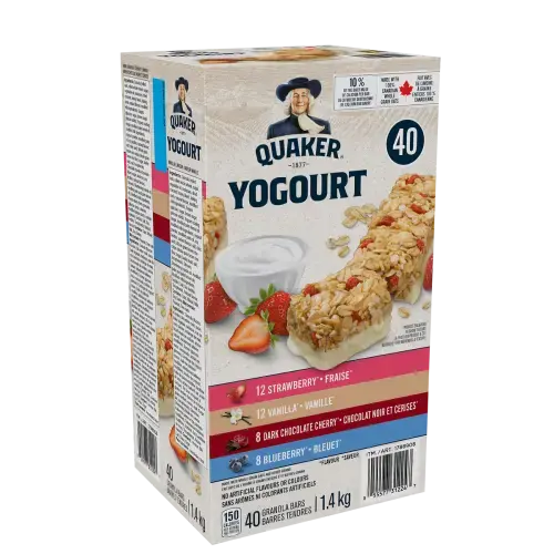 QUAKER YOGOURT BARS ASSORTED 31gr 40/BOX