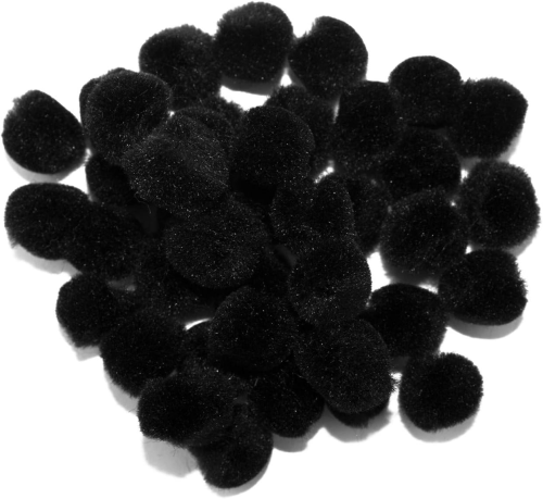 POM POMS 1/2" BLACK 100/PKG