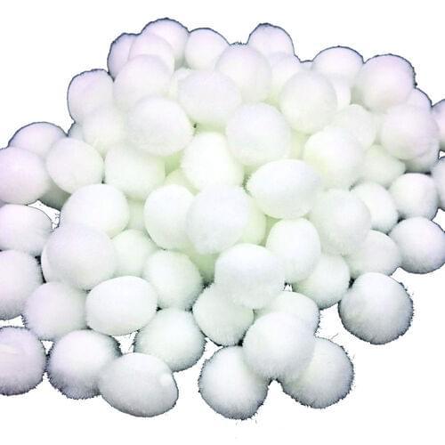 POM POMS 1" WHITE 100/PKG