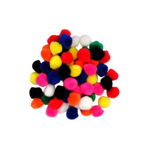 POM POMS 1-1/2" ASSORTED COLOURS 50/PKG