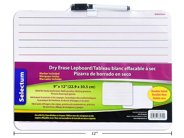 DRY ERASE LAPBOARD / WHITEBOARD 22.9cm (9") x 30.5cm (12")