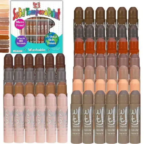 KWIK STIX WASHABLE PAINT STICKS, CLASSPACK GLOBAL SKIN TONES 72/PKG