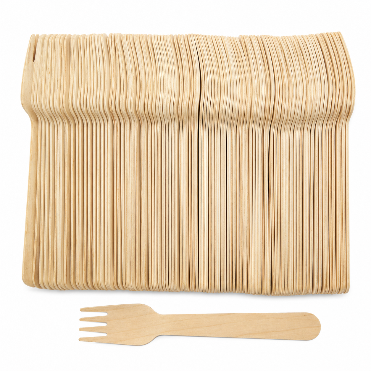 DISPOSABLE WOODEN FORKS 100/PKG