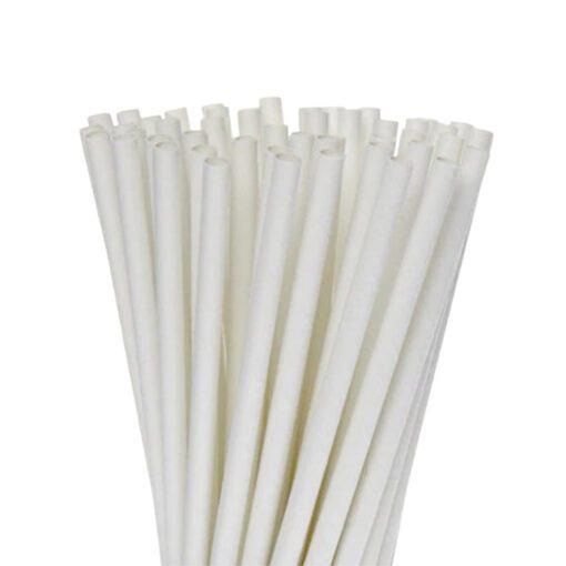 BIO-DEGRADABLE CORNSTARCH STRAWS WHITE 100/BOX