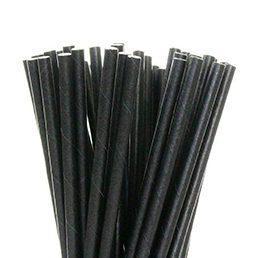 BIO-DEGRADABLE CORNSTARCH STRAWS BLACK 1000/BOX