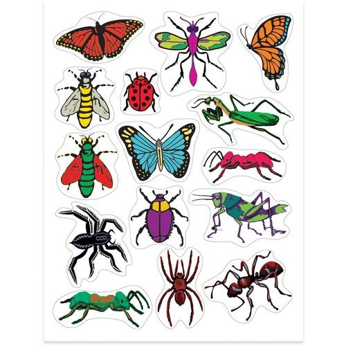 STICKERS, INSECTS 3 SHEETS/PKG
