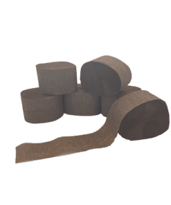 CREPE STREAMERS 4.5cm (2") x 25M (984") 6 ROLLS/PKG BROWN