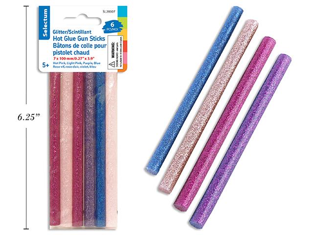 GLUE STICKS HOT MELT GLITTER EASTER COLOURS 6/PKG
