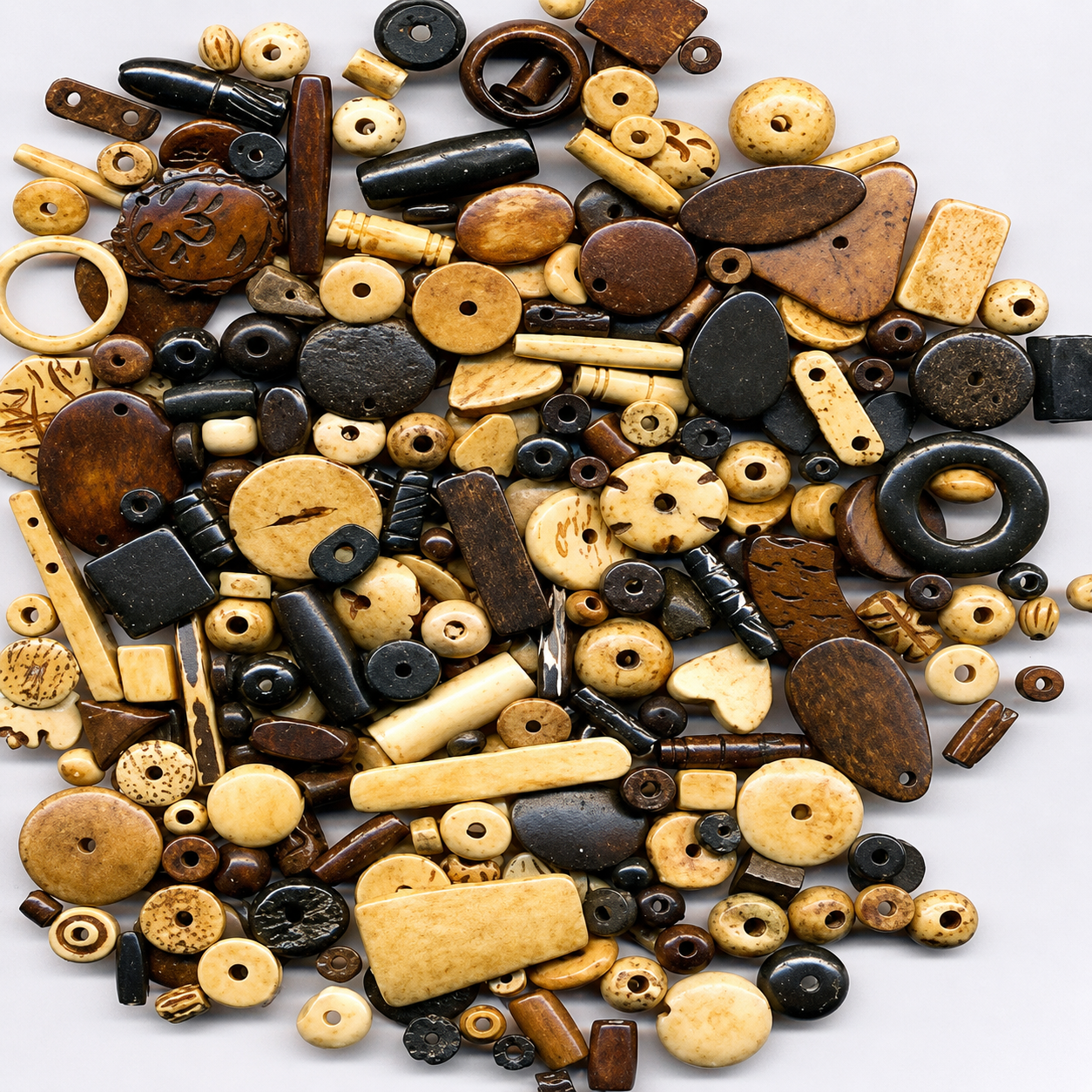 BONE SHAPED BEADS ASSORTED 250gr