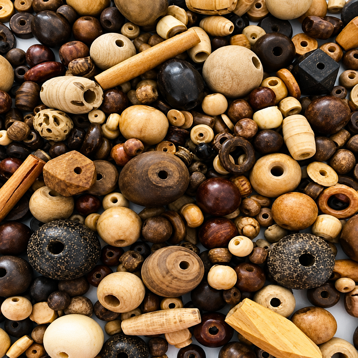 WOODEN BEADS 250 GRAM BAG