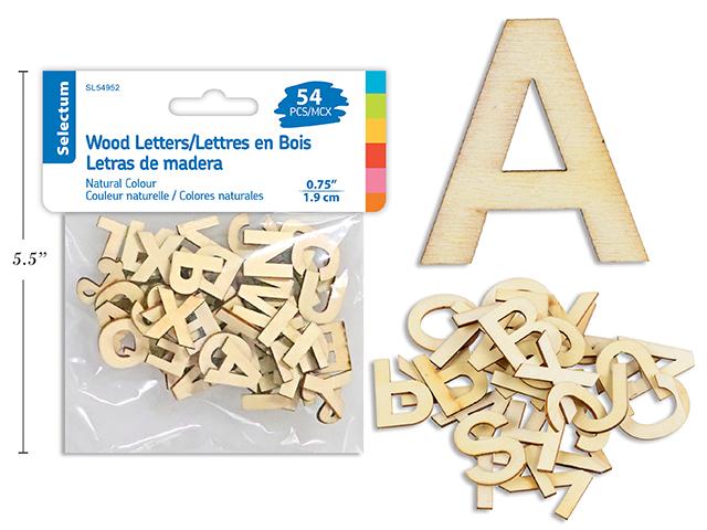 WOODEN LETTERS 3/4" 54/PKG