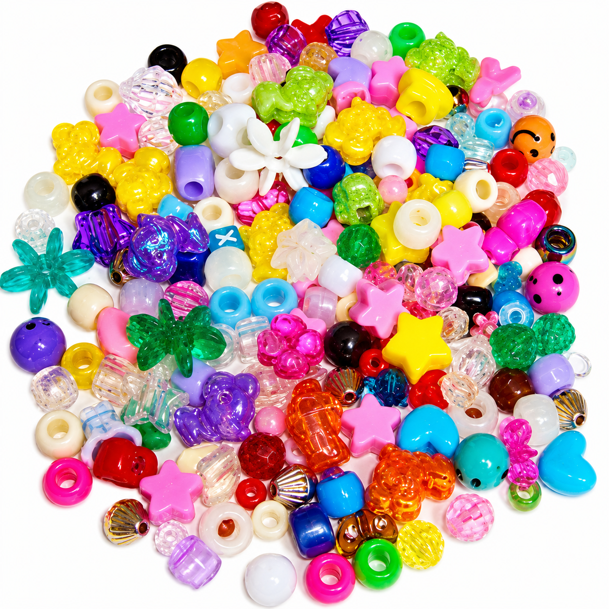 BEADS ASSORTED SIZES & COLOURS 8oz