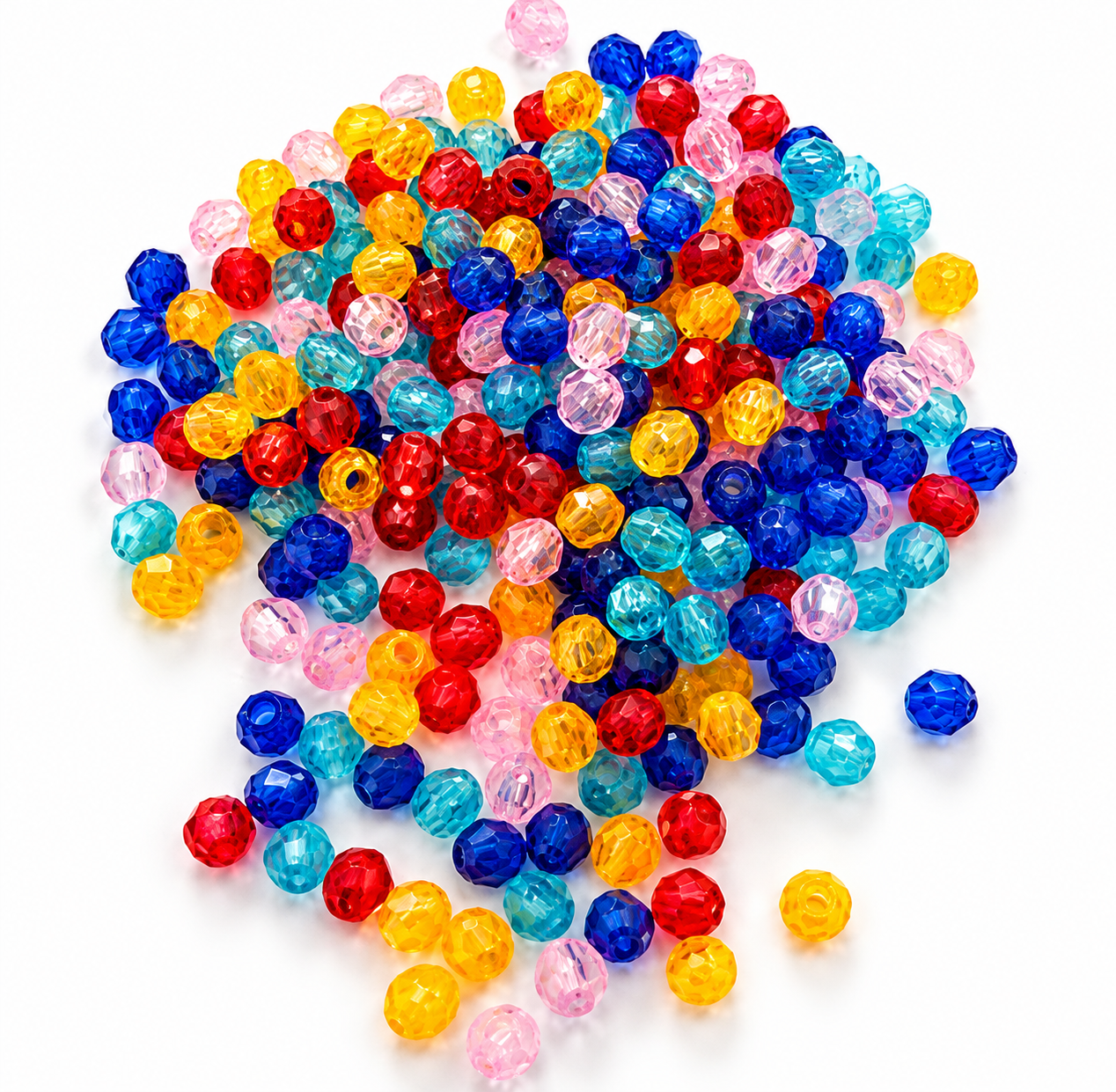 DAZZLE BEADS LARGE (12mm) ASSORTED COLOURS 144/PKG