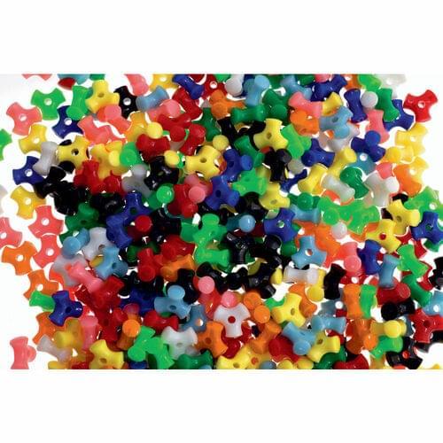 TRI BEADS ASSORTED COLOURS 1000/PKG