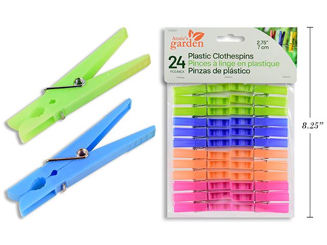 CLOTHESPINS, PLASTIC REGULAR 24/PKG