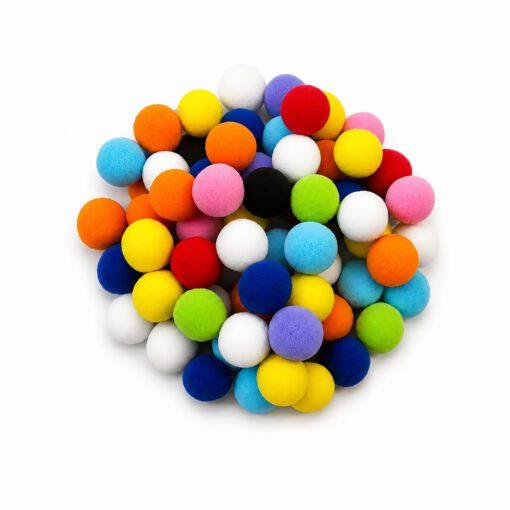 POM POMS 1/2" ASSORTED COLOURS 100/PKG