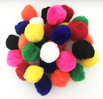 POM POMS 1" ASSORTED COLOURS 100/PKG