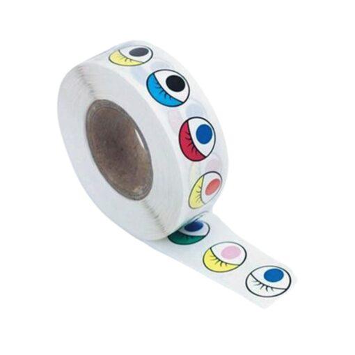 EYE STICKERS COLOURED 12mm 1000/ROLL