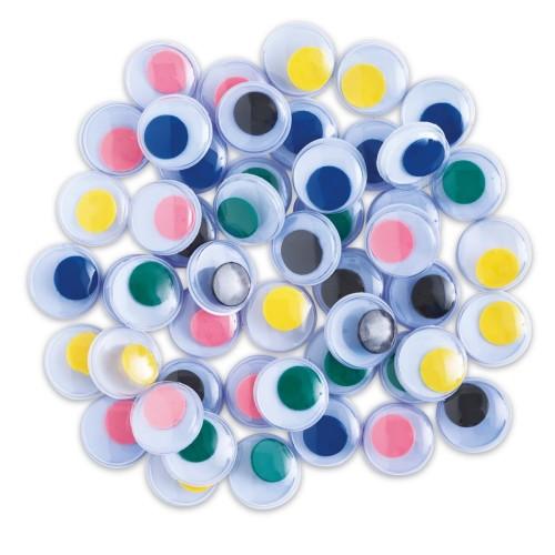 WIGGLY EYES ASSORTED COLOURS AND SIZES 300/BAG