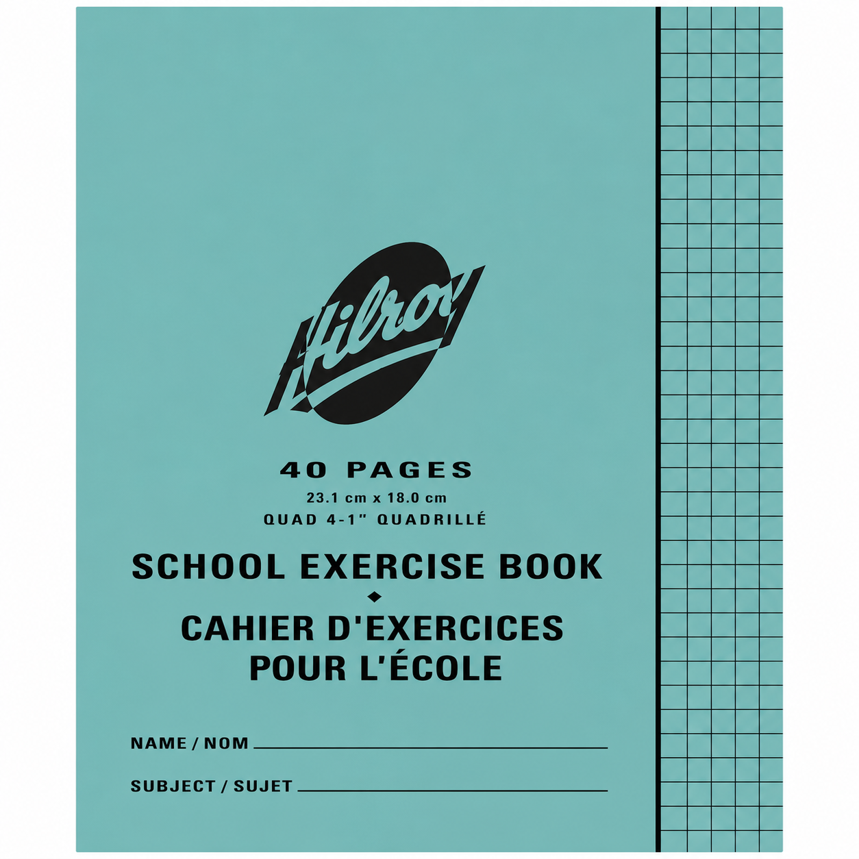 EXERCISE BOOK 7" x 9" 40 PG QUAD 1/4" SQUARES 25/PKG