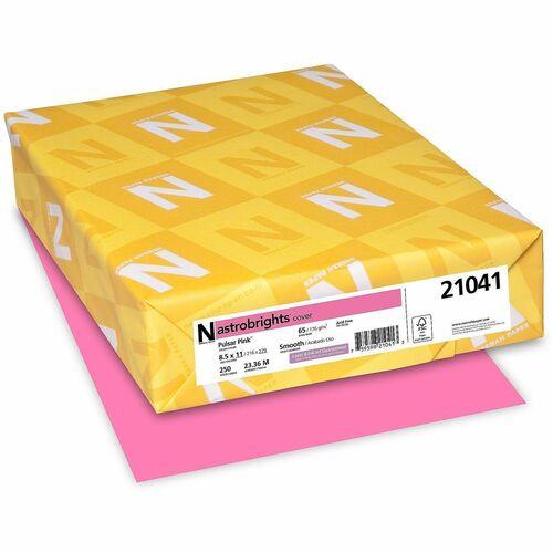 CARDSTOCK, ASTROBRIGHTS 65lb 8.5" x 11" 250/PKG PULSAR PINK