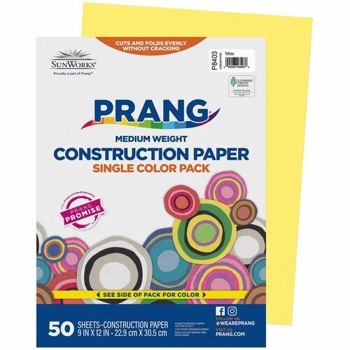 CONSTRUCTION PAPER 9" x 12" YELLOW 50/PKG