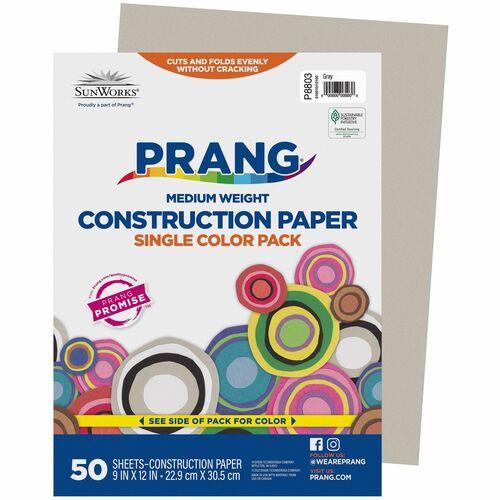 CONSTRUCTION PAPER 9" x 12" GREY 50/PKG