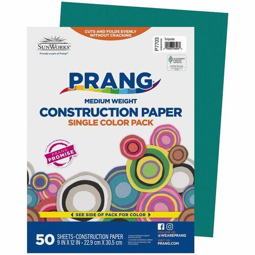 CONSTRUCTION PAPER 9" x 12" TURQUOISE 50/PKG