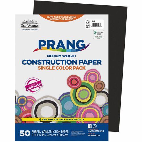 CONSTRUCTION PAPER 9" x 12" BLACK 50/PKG
