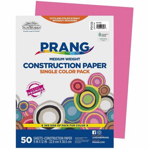 CONSTRUCTION PAPER 9" x 12" HOT PINK 50/PKG