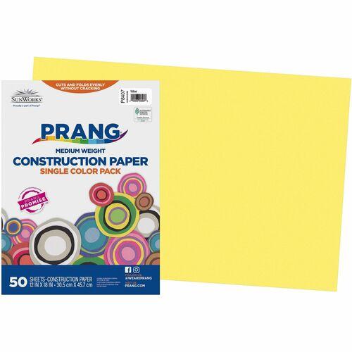 CONSTRUCTION PAPER 12" x 18" YELLOW 50/PKG
