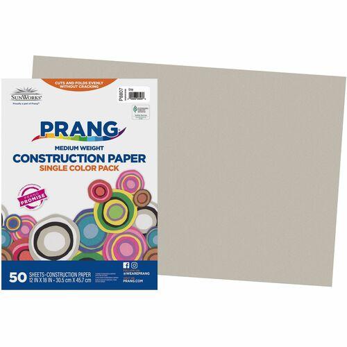 CONSTRUCTION PAPER 12" x 18" GREY 50/PKG