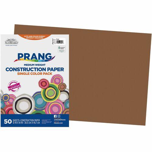 CONSTRUCTION PAPER 12" x 18" BROWN 50/PKG