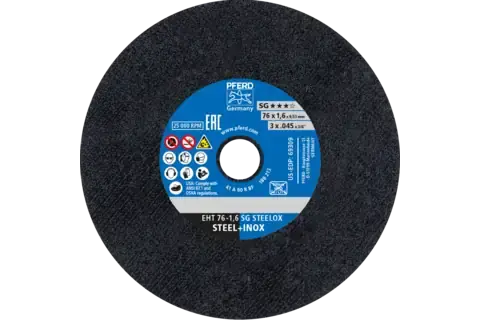 Pferd 69309 Die Grinder Cut-Off Wheel, 3" x .045 x 3/8, SG STEELOX, T1, Aluminum oxide